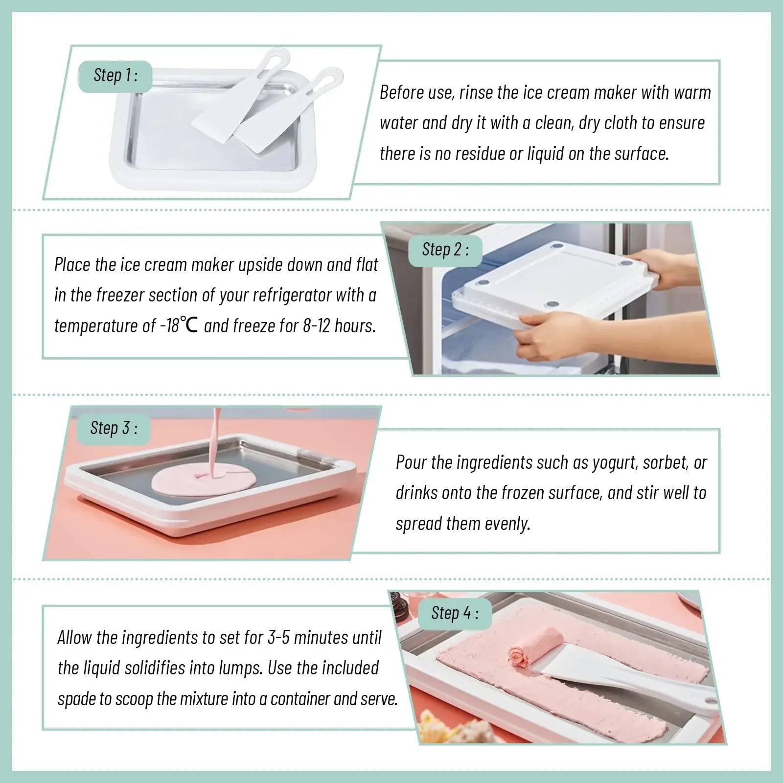 Household DIY Rolled Fried Ice Cream Maker Multifunctional Cold Sweet Ice Pan Frozen Yogurt Gelato Machine Homemade Frozen Desse